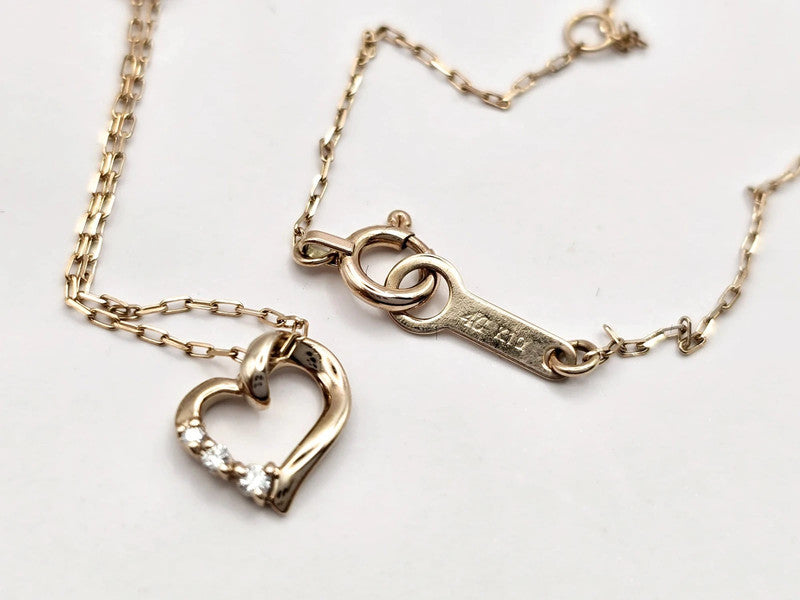 4℃ - 10ct. Rose Gold Heart Necklace with Diamonds