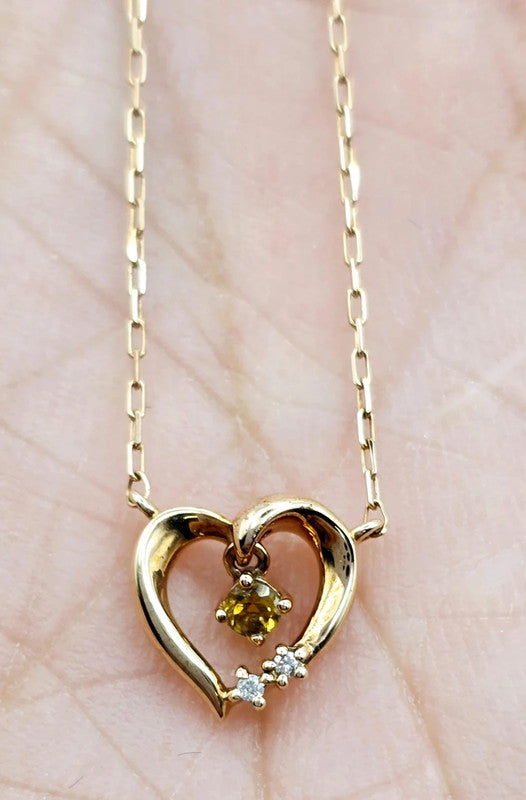 4℃ - 10ct. Rose Gold Heart Necklace with Diamonds