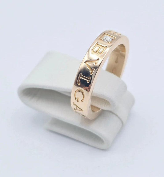 Bvlgari - 18ct Gold B.zero1 Ring with Diamond - Size 49