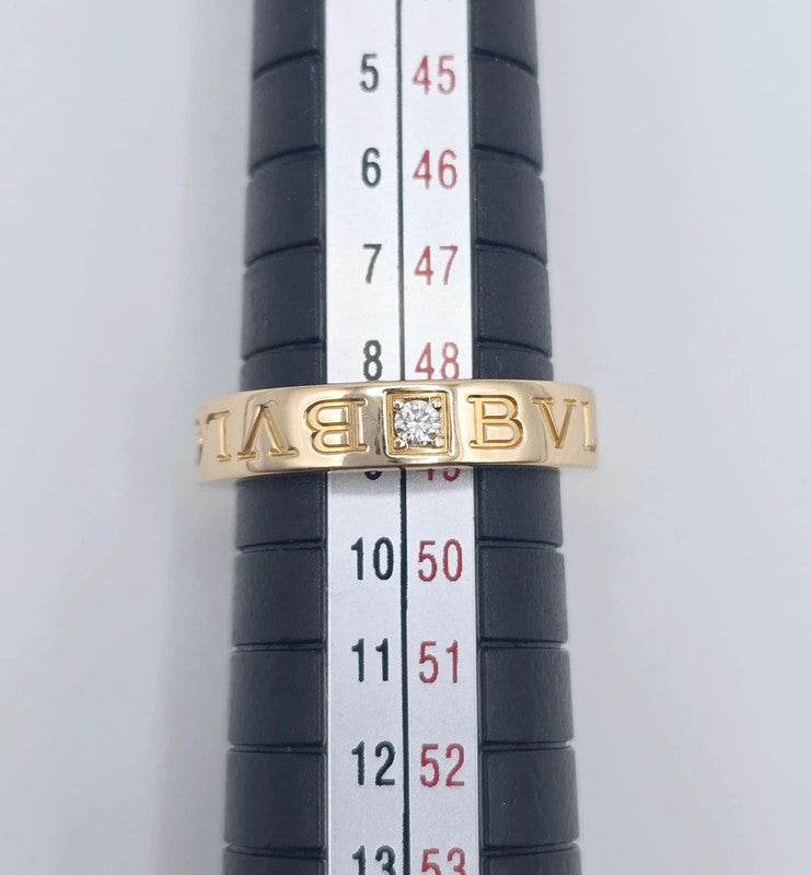 Bvlgari - 18ct Gold B.zero1 Ring with Diamond - Size 49