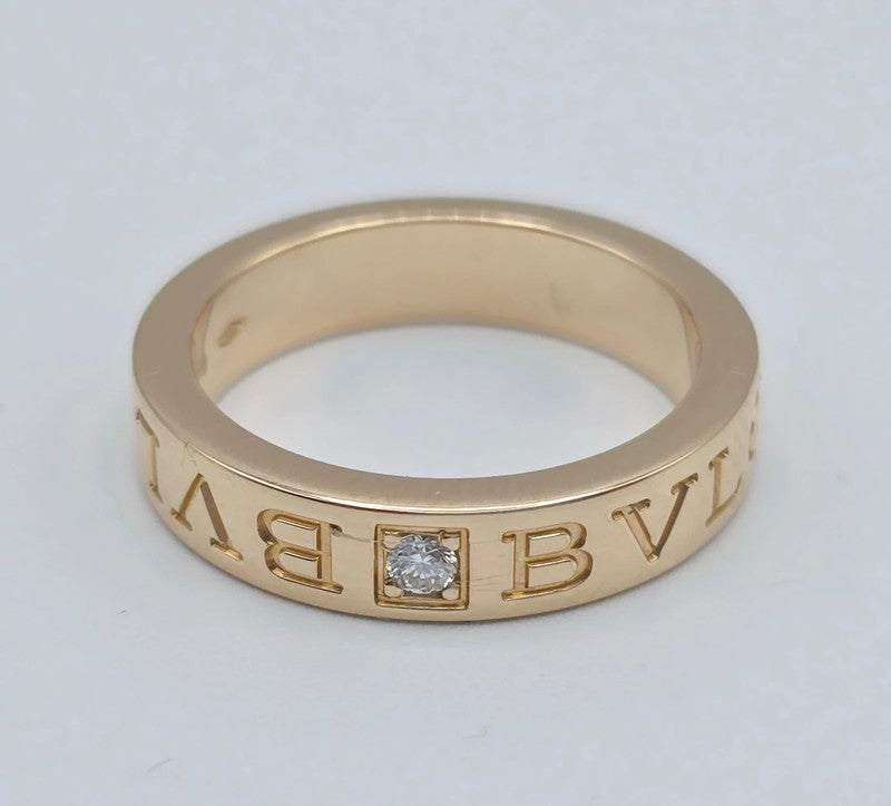 Bvlgari - 18ct Gold B.zero1 Ring with Diamond - Size 49