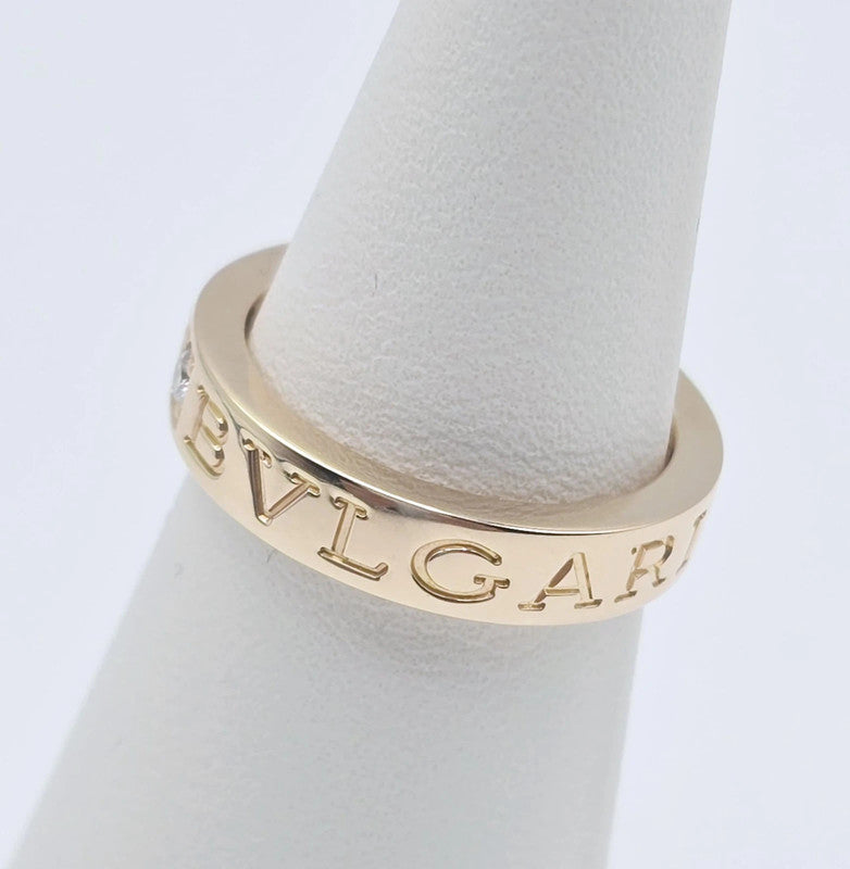 Bvlgari - 18ct Gold B.zero1 Ring with Diamond - Size 49