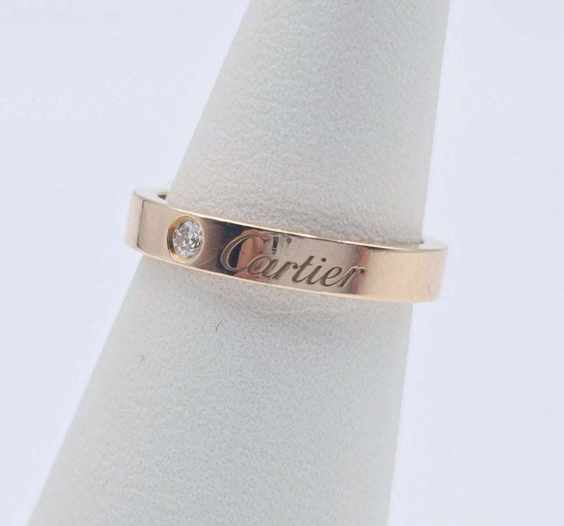 Cartier - 18ct. C de Cartier Ring with Diamond - Size 48