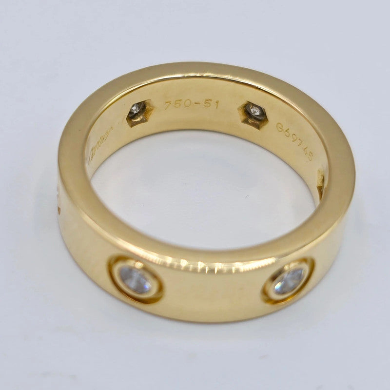 Cartier - 18ct. Yellow Gold Love Ring - 6 Diamonds - Size 51