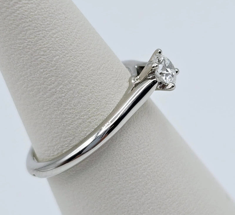 Cartier - Platinum Solitaire Ring with Diamond - Size 50