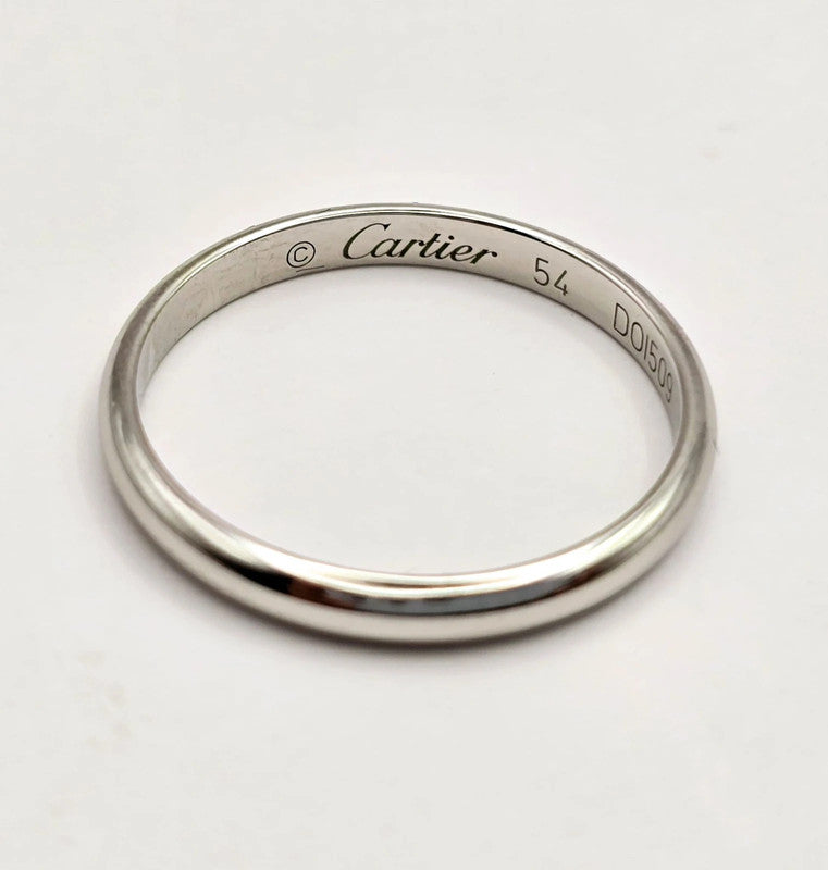 Cartier - Platinum 1895 Band Ring - Size 54