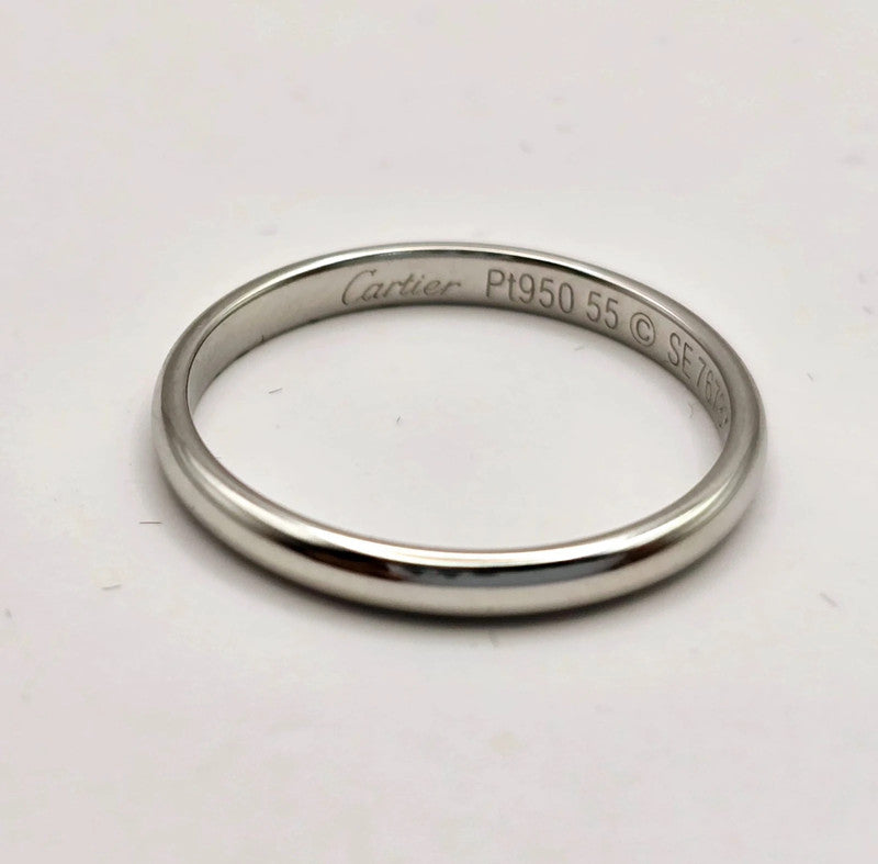 Cartier - Platinum 1895 Band Ring - Size 55