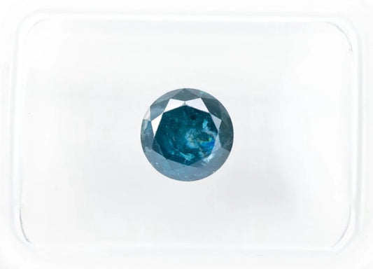 Fancy Greenish Blue Diamond - 0.88 ct -  Color Treated - I3 Clarity