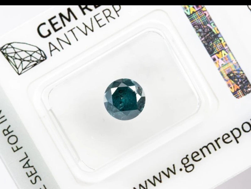 Fancy Greenish Blue Diamond - 1.34 ct -  Color Treated - I3 Clarity