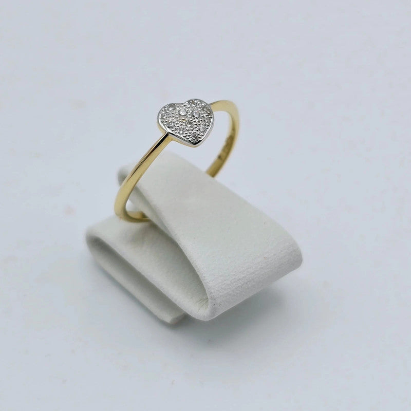 DoDo - 18ct. Golden Heart Ring wih Diamonds - Size 52