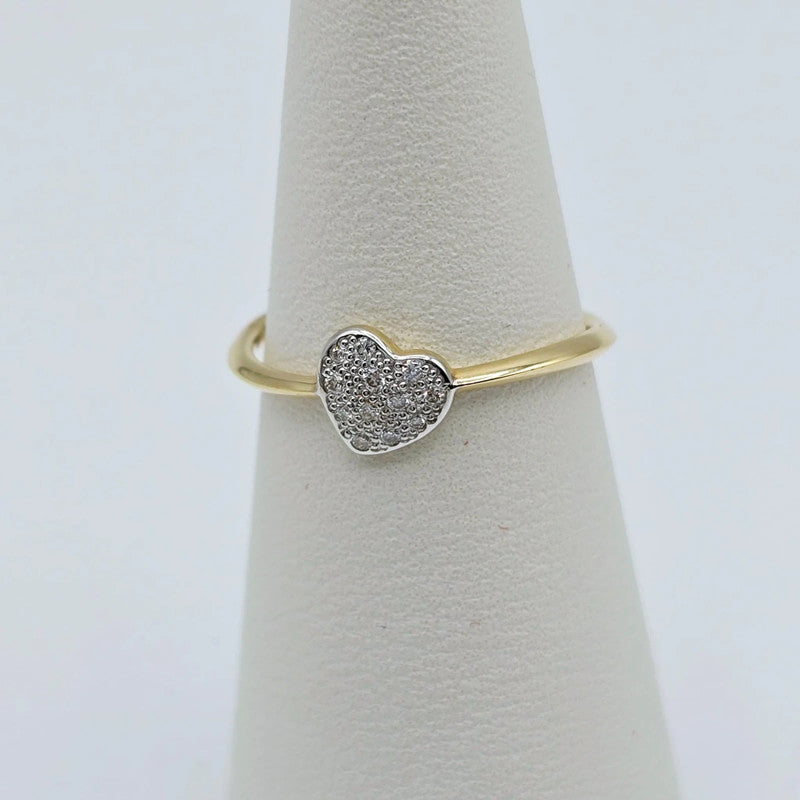 DoDo - 18ct. Golden Heart Ring wih Diamonds - Size 52