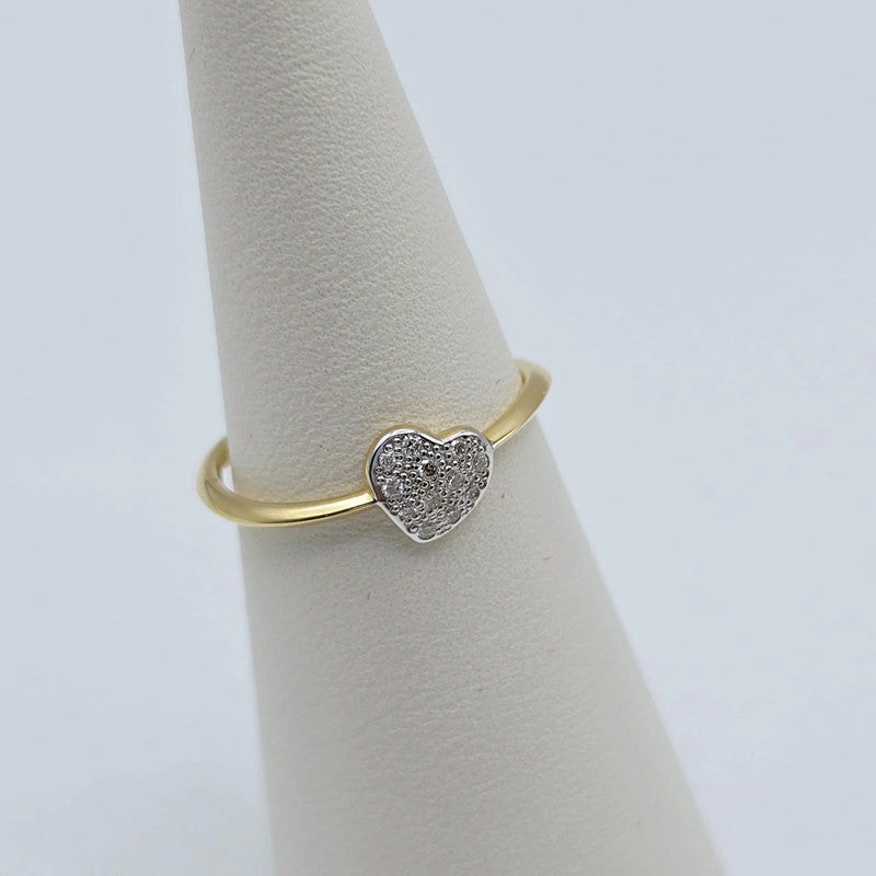 DoDo - 18ct. Golden Heart Ring wih Diamonds - Size 52