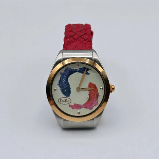 DoDo - Unisex Watch - Red Woven Leather Strap