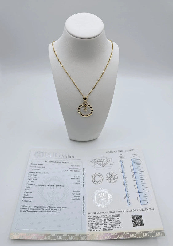 Tesoro Di Milano - 18ct. Golden Necklace with Diamond