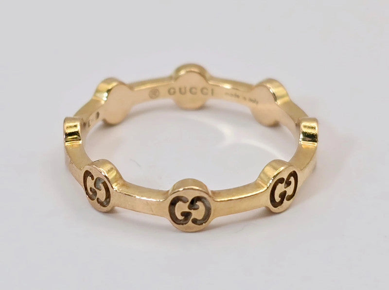 Gucci - 18ct. Yellow Gold GG LOVE Ring - Size 54