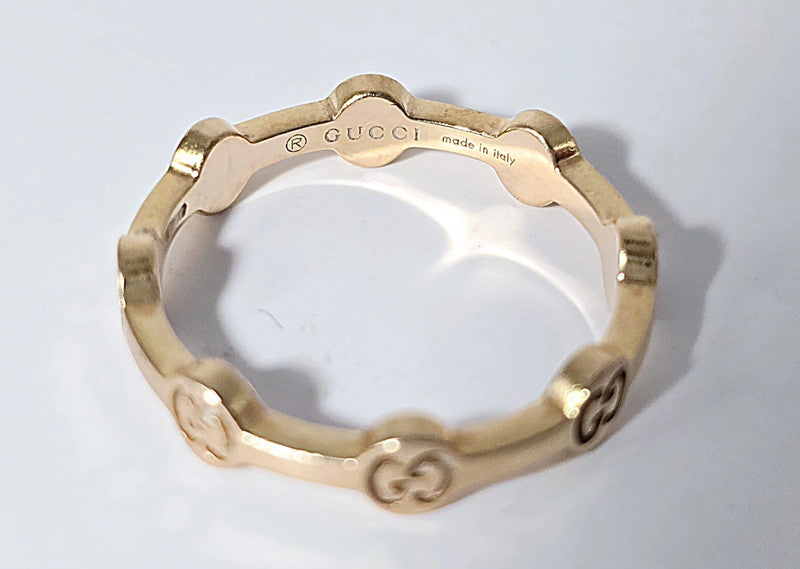 Gucci - 18ct. Yellow Gold GG LOVE Ring - Size 54