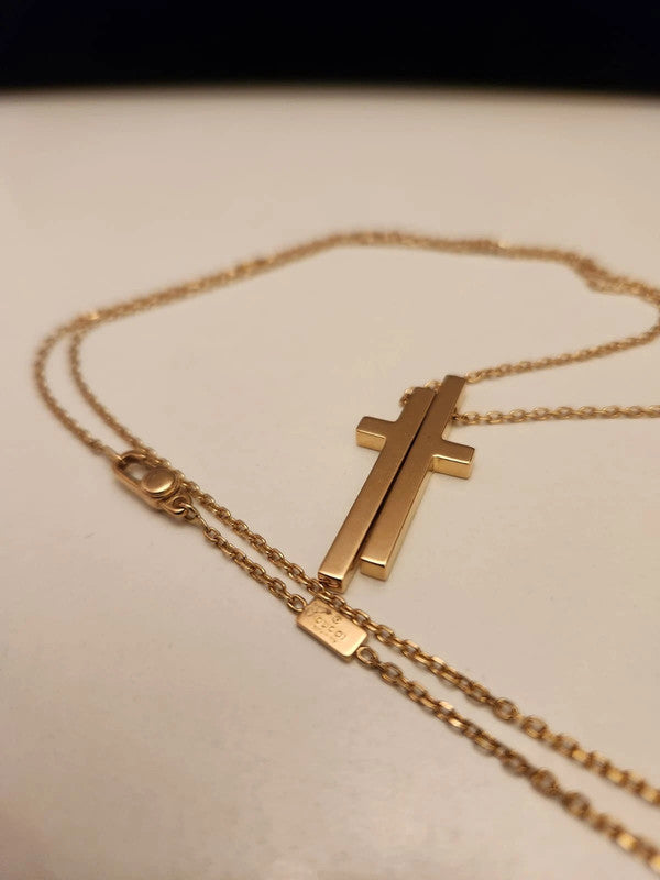 Gucci - 18ct. Gold Separate Cross Necklace