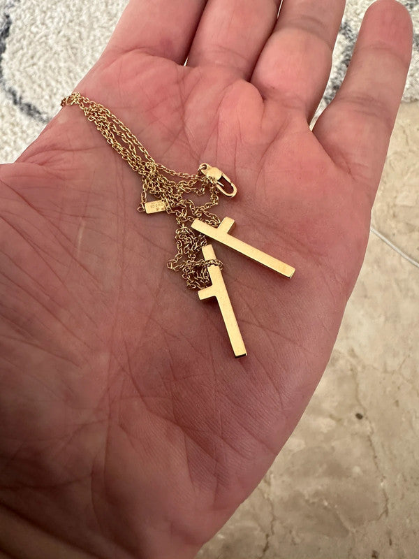 Gucci - 18ct. Gold Separate Cross Necklace