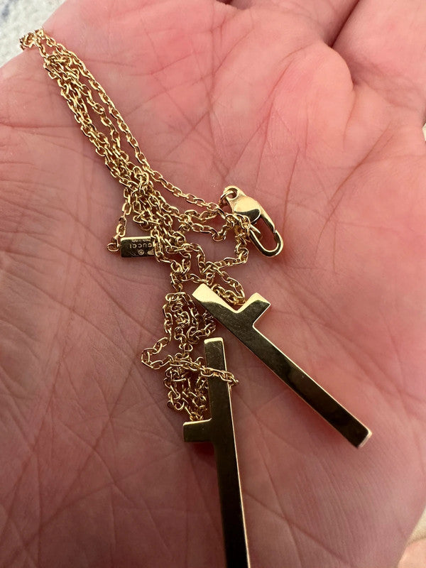 Gucci - 18ct. Gold Separate Cross Necklace