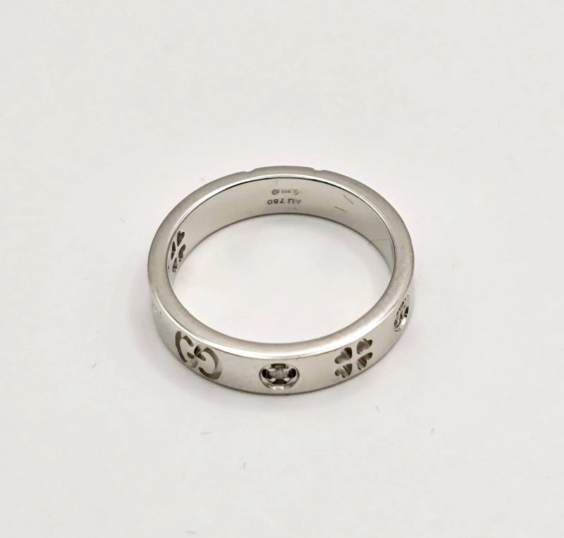 Gucci - Icon Ring 18ct. White Gold with Diamonds- Size 49