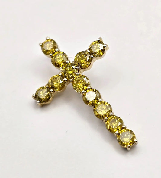 Tessoro Di Milano - 18ct. Gold Cross Pendant - Yellow Citrine