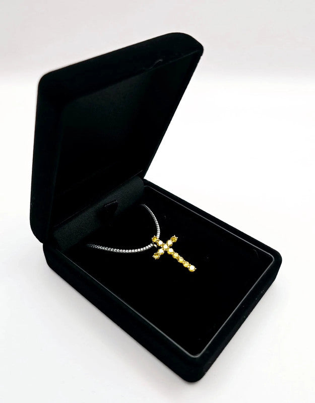 Tessoro Di Milano - 18ct. Gold Cross Pendant - Yellow Citrine