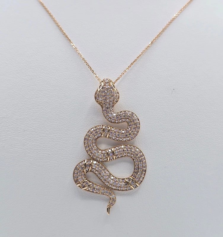 Tesoro Di Milano - 1.11ct. Pink Diamond Snake Pendant in 14 kt. Pink Gold