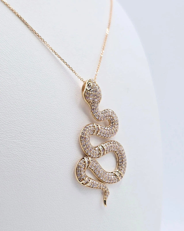 Tesoro Di Milano - 1.11ct. Pink Diamond Snake Pendant in 14 kt. Pink Gold