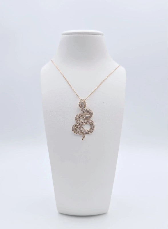 Tesoro Di Milano - 1.11ct. Pink Diamond Snake Pendant in 14 kt. Pink Gold