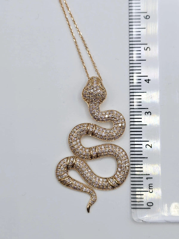 Tesoro Di Milano - 1.11ct. Pink Diamond Snake Pendant in 14 kt. Pink Gold