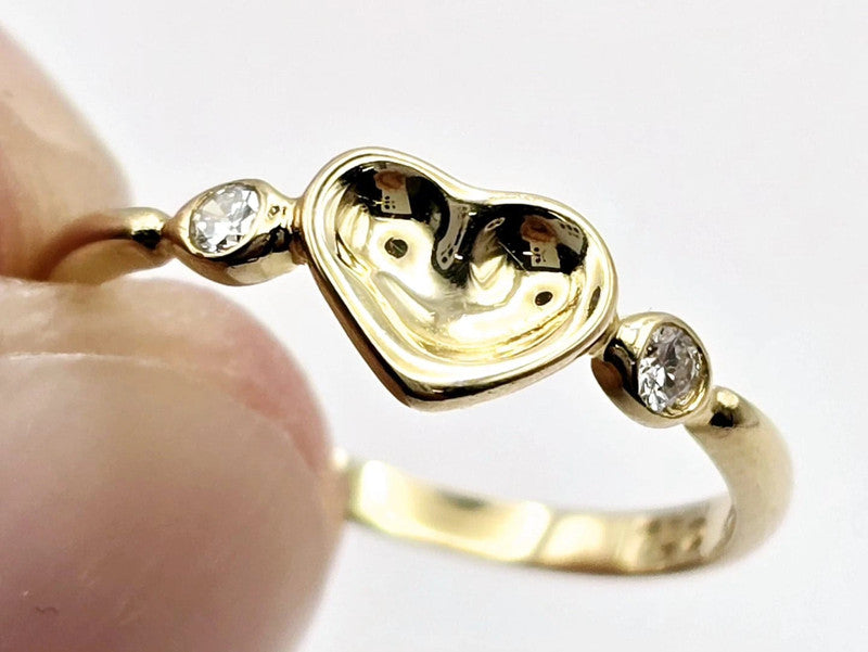 Tiffany & Co. - 18ct Gold Full Heart Ring with Diamonds - Size 52