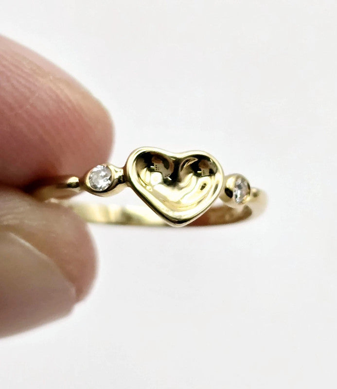 Tiffany & Co. - 18ct Gold Full Heart Ring with Diamonds - Size 52