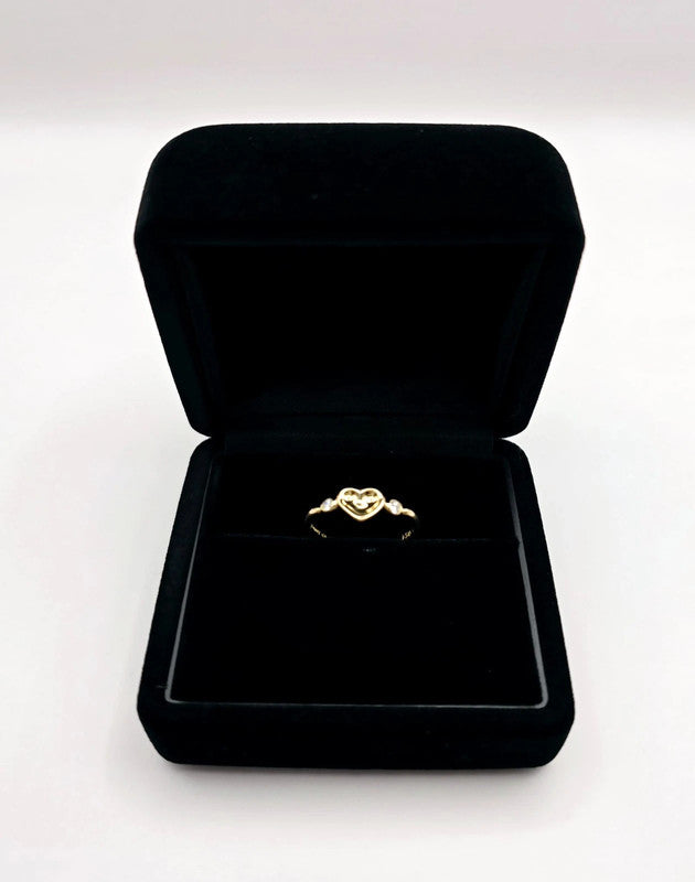 Tiffany & Co. - 18ct Gold Full Heart Ring with Diamonds - Size 52