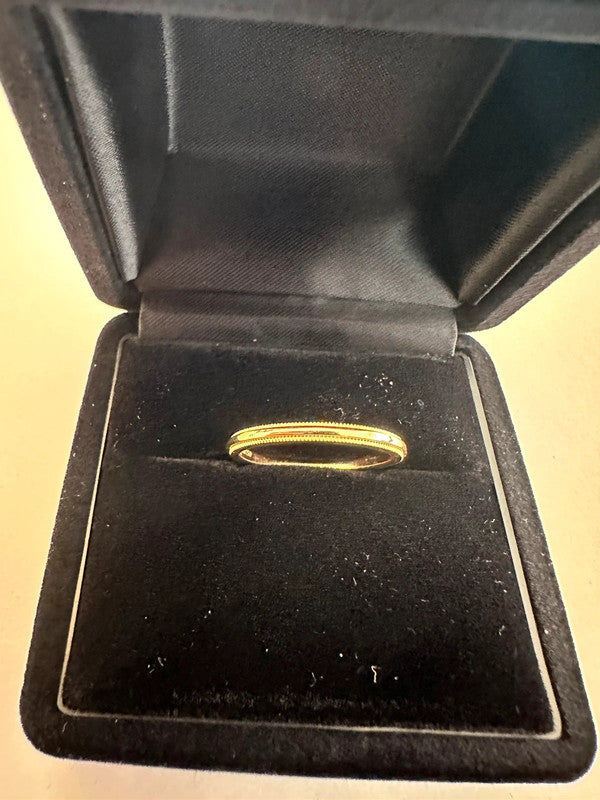 Tiffany & Co. - 18ct. Rose Gold Milgrain Ring - Size 56