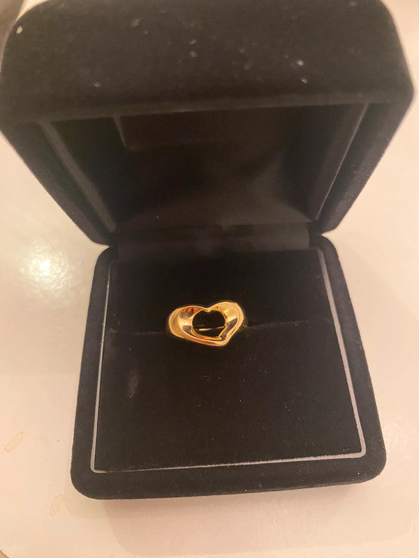 Tiffany & Co. - 18ct. Gold Open Heart Ring- Size 48