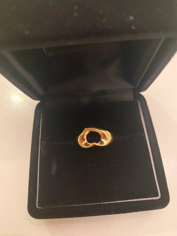 Tiffany & Co. - 18ct. Gold Open Heart Ring- Size 48