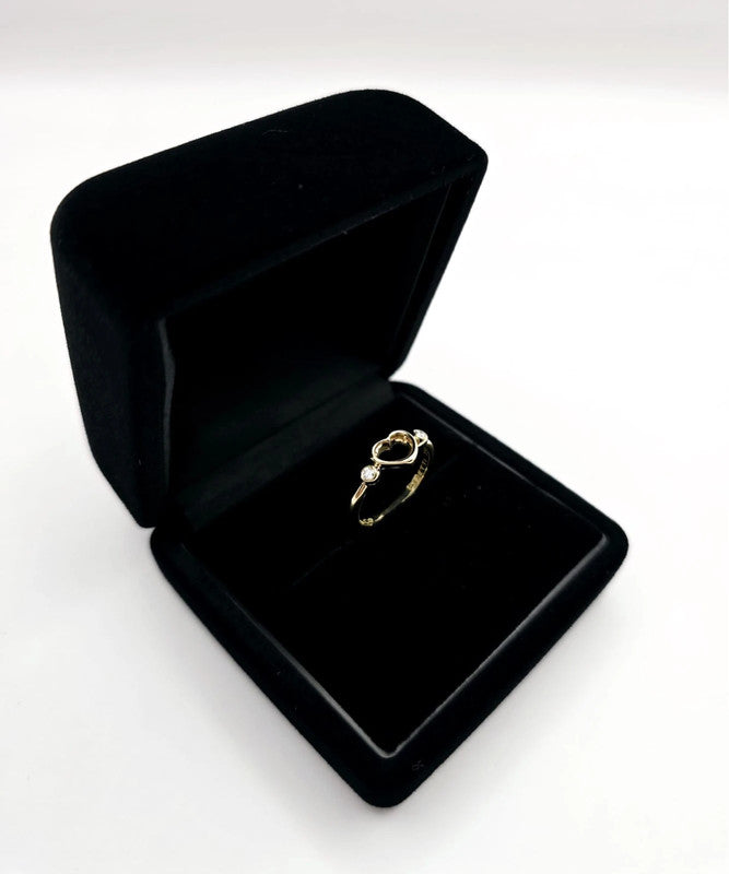 Tiffany & Co. - 18ct Yellow Gold Open Heart Ring with Diamond - Size 51