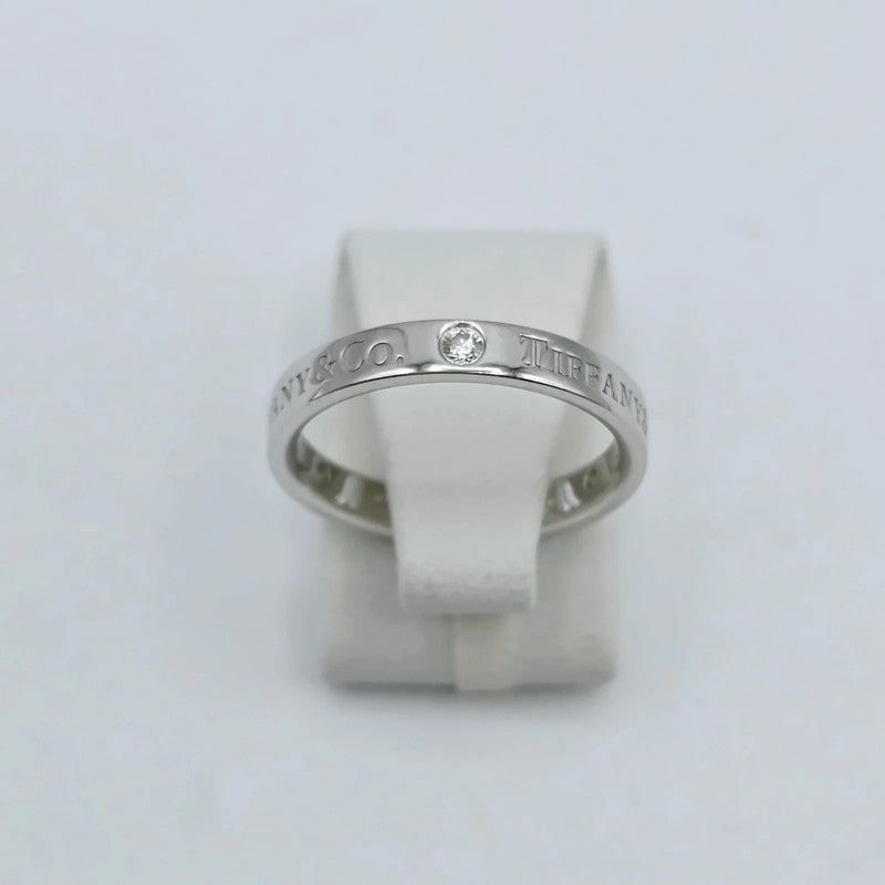 Tiffany & Co. - Platinum Band Ring with Diamonds - Size 46