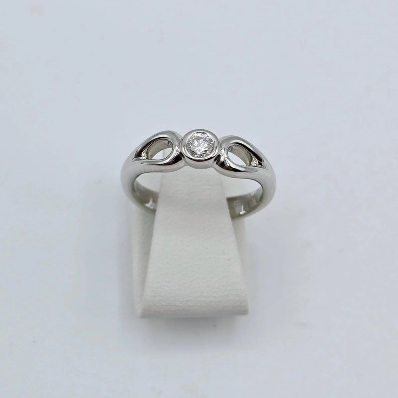 Tiffany & Co. - Platinum Teardrop Ring with Diamond - Size 51