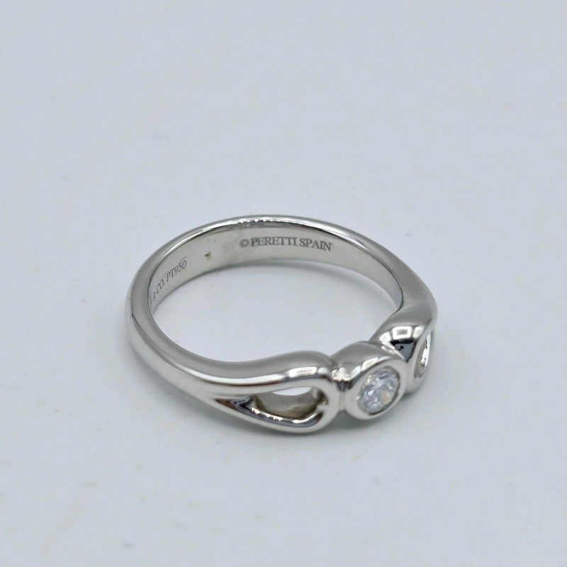 Tiffany & Co. - Platinum Teardrop Ring with Diamond - Size 51