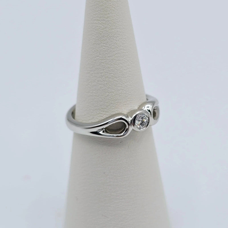 Tiffany & Co. - Platinum Teardrop Ring with Diamond - Size 51