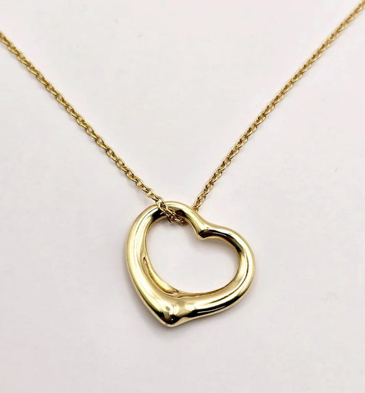 Tiffany & Co. - 18ct. Gold Open Heart Pendant