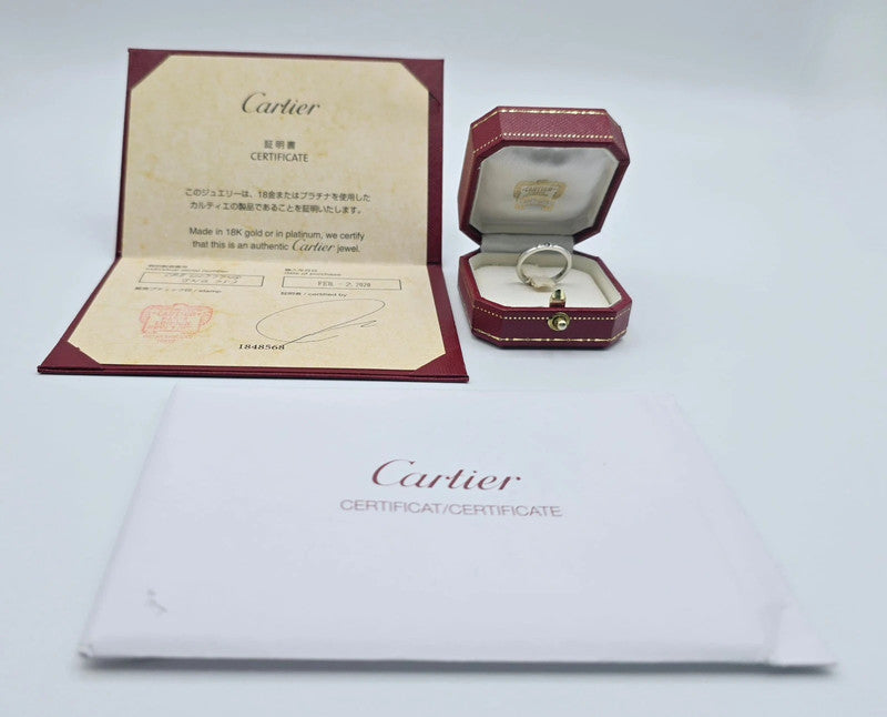 Cartier - Platinum Band Ring with Diamond - Size 48