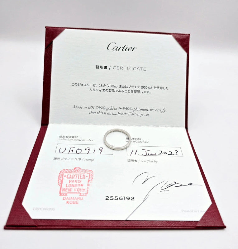 Cartier - Platinum Ballerine Band Ring - Size 58